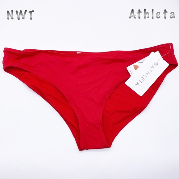 Athleta Red Clean Medium Bikini Bottom XL NWT - Picture 2 of 10